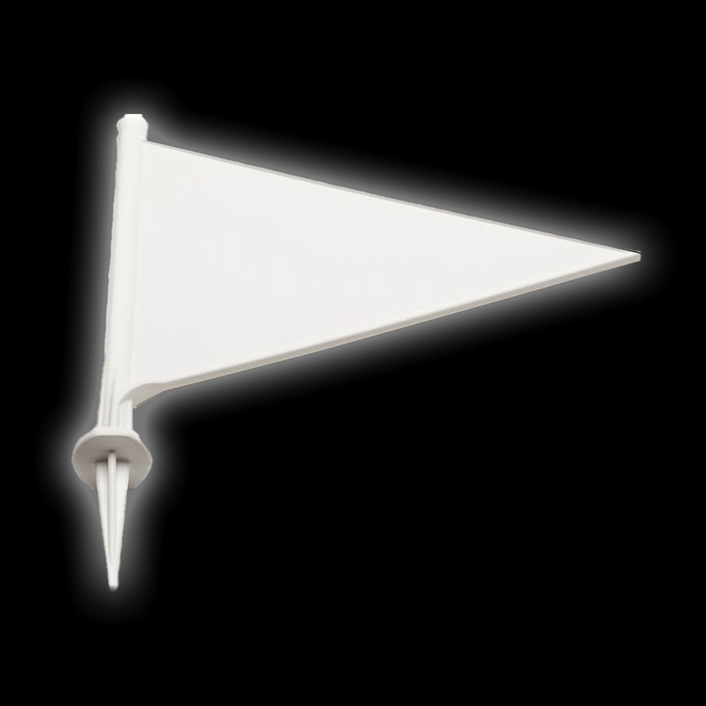 White boundary flag with a stake, part of a pack of 10 boundary flags for easy marking.
