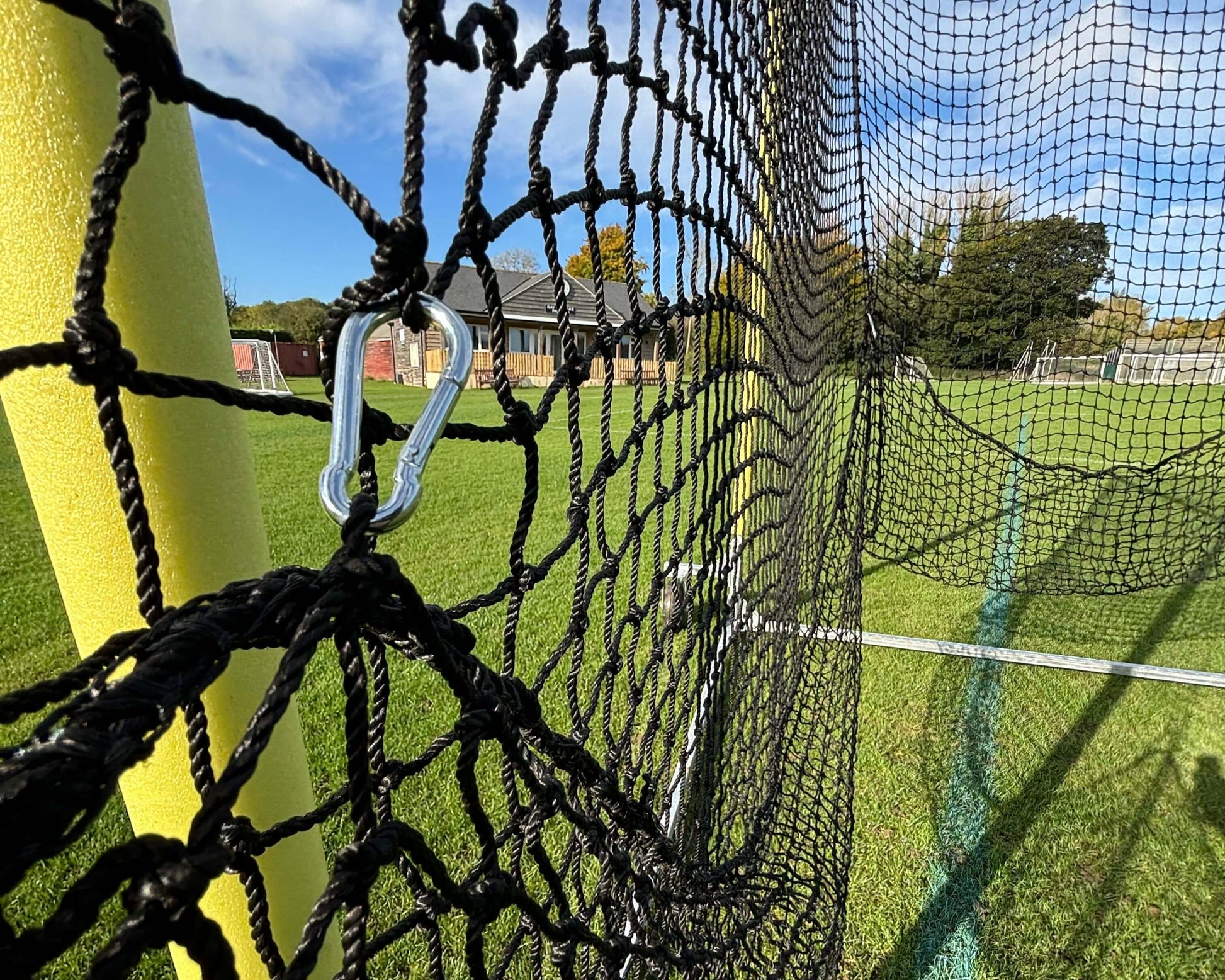 11m Anti-Vermin Mobile Batting Cage close-up of netting and attachment system on the structure.