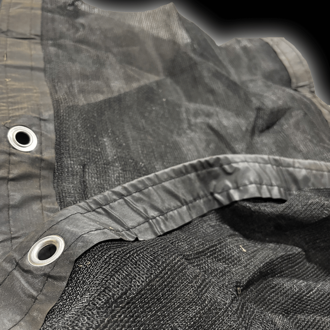 Close-up of 50m x 500mm Anti Vermin Skirt, showcasing the material and grommets for attachment.