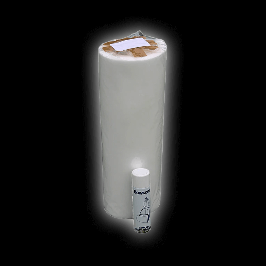 Bowdry Replacement Foam and adhesive for Bowdry, featuring red foam roll and spray.