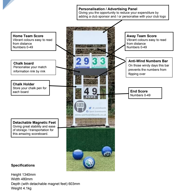 Freestanding Bowls Scoreboard