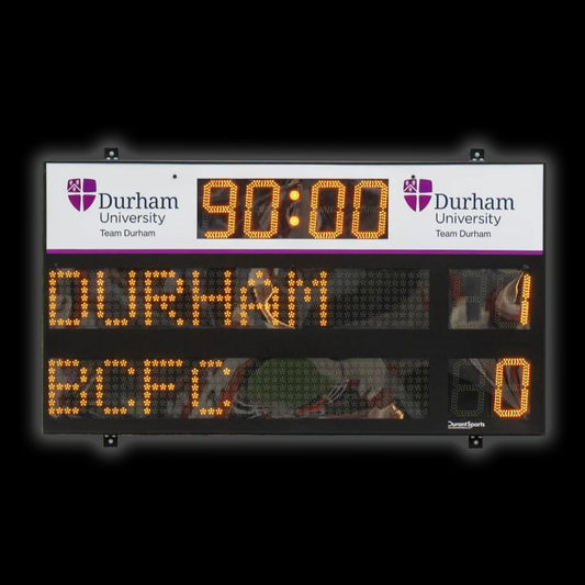 DSR4 Standard Scoreboard displaying time and score for Durham University vs Visitors with bright LED digits.