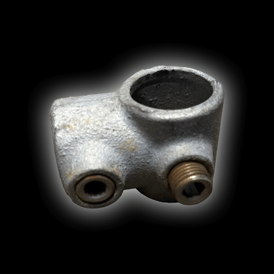 Mobile Cover 2 Way Clamp product image showcasing its metal construction and features.