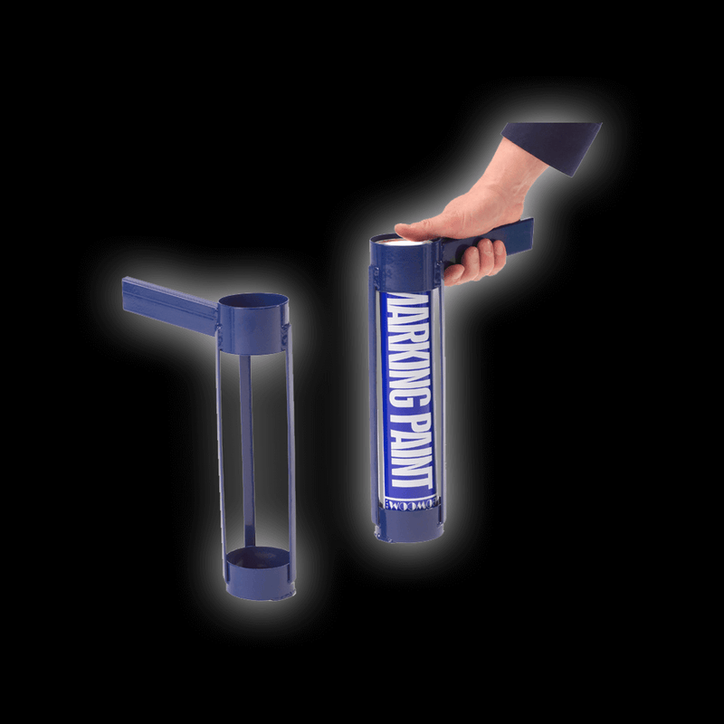Thumb Gun for marking paint, featuring a hand holding the device next to a tube.